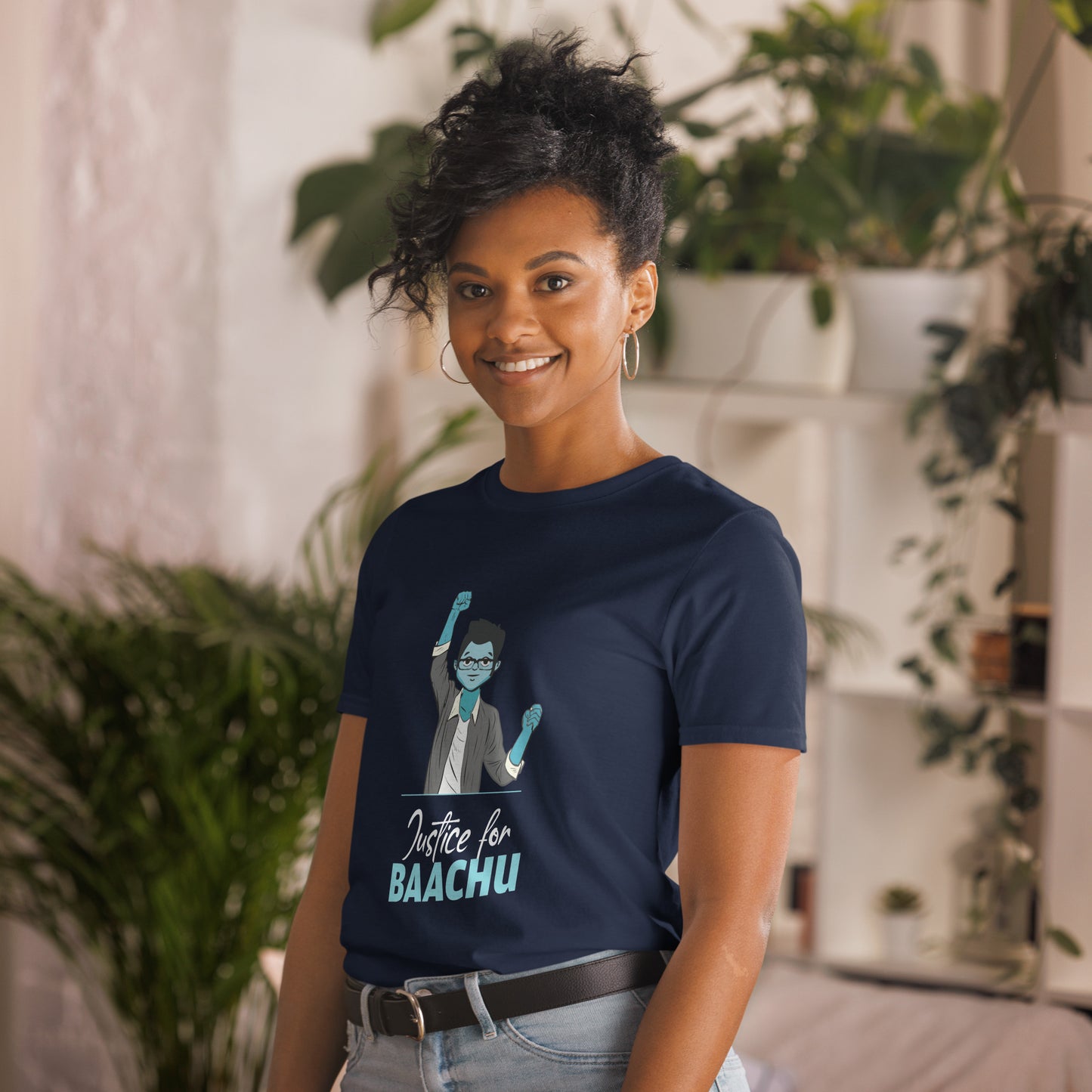 Justice for Baachu Short-Sleeve Unisex Dark Blue T-Shirt