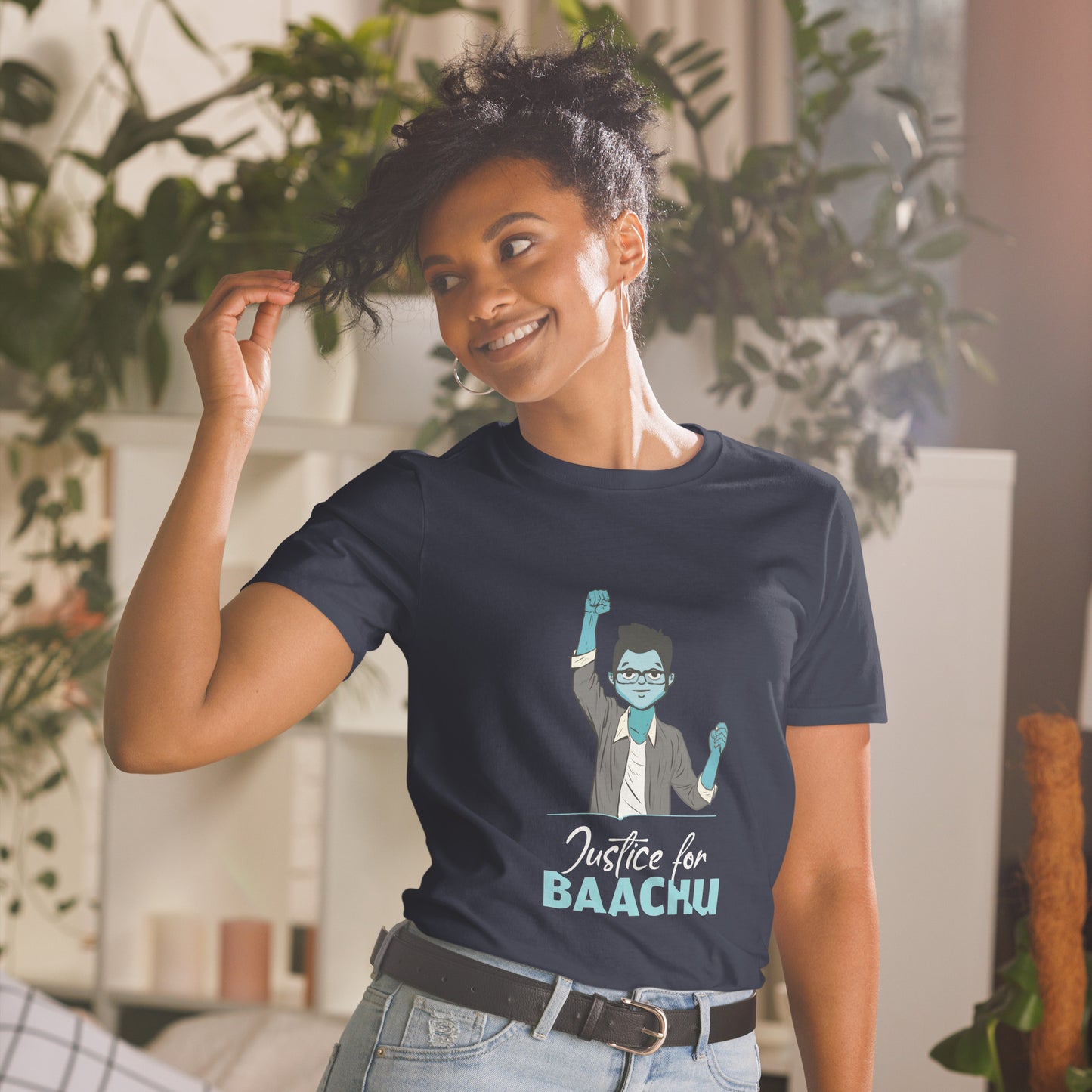 Justice for Baachu Short-Sleeve Unisex Dark Blue T-Shirt